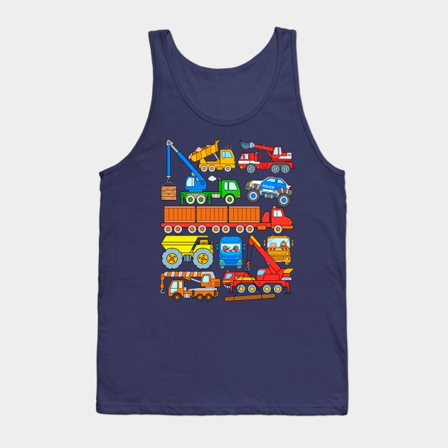 Truck Lorry Heavy Hauler Construction Trucks Kids Boys Girls Tank Top by samshirts